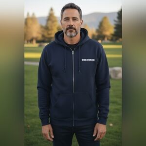 EUC GILDAN Sz. L Heavy Blend Blue "The Gorge" Zippered Hoodie